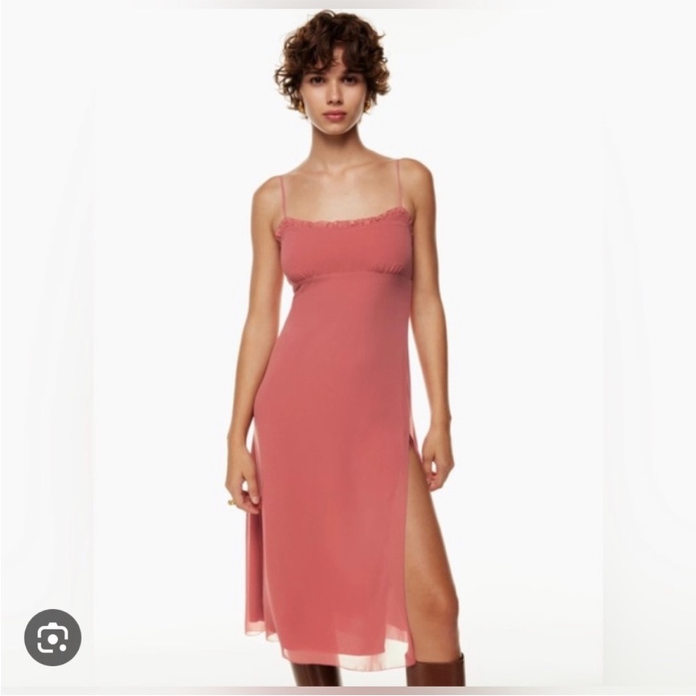 Aritzia Wilfred Sister dress in warm sienna red